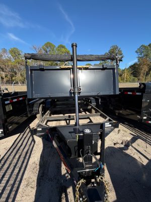 Down 2 Earth Trailers 7' X 14' 14K Dump Trailer with 2ft Sides front telescopic