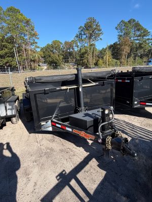 Down 2 Earth Trailers 7' X 16' 14K Dump Trailer, front telescopic